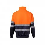 VL THOR. Zweifarbiges Sweatshirt (300g/m&sup2;) aus Polyester-Fleece (100%) - Marineblau/Orange