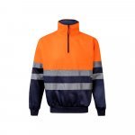VL THOR. Zweifarbiges Sweatshirt (300g/m&sup2;) aus Polyester-Fleece (100%) - Marineblau/Orange