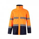 VL THEMIS LARGE. Zweifarbiger Parka (190g/m&sup2;), aus Polyester (100%), mit PU-Beschichtung - Marineblau/Orange