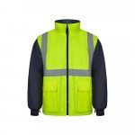 VL JUNO. Parka 4 em 1 bicolor (180g/m&sup2;), em poli&eacute;ster (100%) com revestimento de PU - Azul marinho/Amarelo