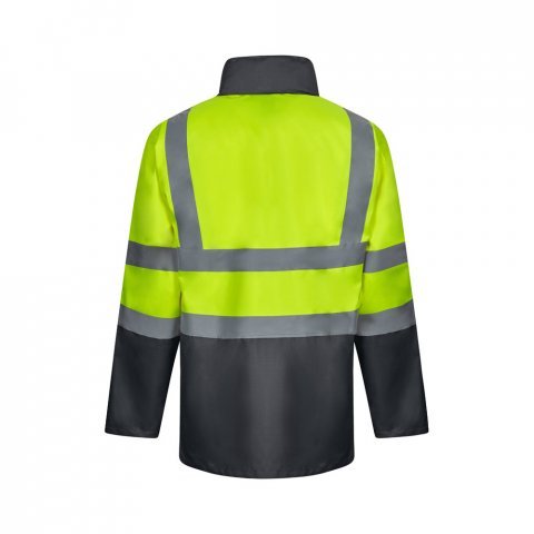 VL JUNO. Parka 4 em 1 bicolor (180g/m&sup2;), em poli&eacute;ster (100%) com revestimento de PU - Cinzento/Amarelo