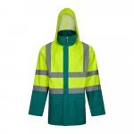 VL JUNO. Parka 4 em 1 bicolor (180g/m&sup2;), em poli&eacute;ster (100%) com revestimento de PU - Verde/Amarelo