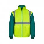 VL JUNO. Parka 4 em 1 bicolor (180g/m&sup2;), em poli&eacute;ster (100%) com revestimento de PU - Verde/Amarelo