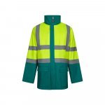 VL JUNO. Parka 4 em 1 bicolor (180g/m&sup2;), em poli&eacute;ster (100%) com revestimento de PU - Verde/Amarelo