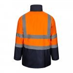 VL JUNO. Parka 4 em 1 bicolor (180g/m&sup2;), em poli&eacute;ster (100%) com revestimento de PU - Azul marinho/Laranja