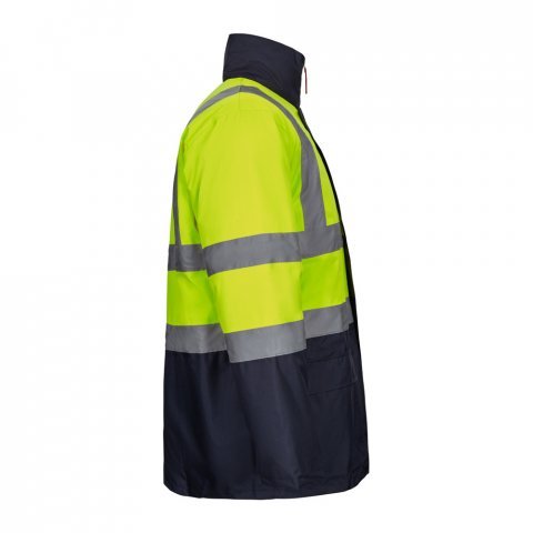VL JUNO LARGE. Parka bicolore 4-in-1 (180g/m&sup2;), in poliestere (100%) con rivestimento in PU - Blu scuro/Giallo