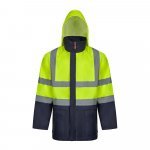 VL JUNO LARGE. Parka bicolore 4-in-1 (180g/m&sup2;), in poliestere (100%) con rivestimento in PU - Blu scuro/Giallo