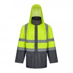 VL JUNO LARGE. Parka bicolore 4-in-1 (180g/m&sup2;), in poliestere (100%) con rivestimento in PU - Grigio/Giallo