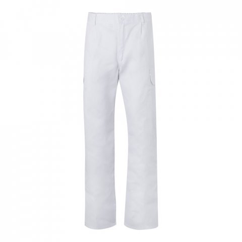 VL MABON. Pantaloni din twill cu mai multe buzunare (200g/m&sup2;), din bumbac (35%) și poliester (65%) - Alb