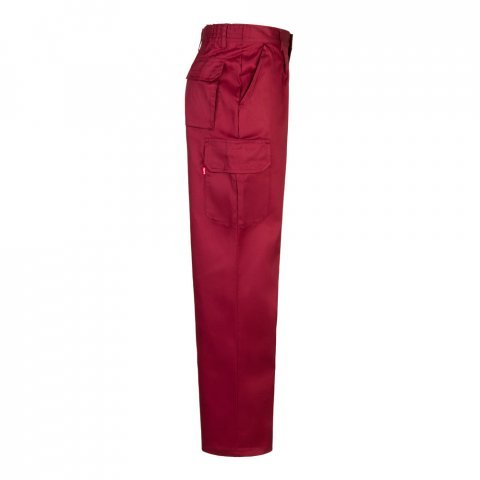 VL MABON. Pantaloni din twill cu mai multe buzunare (200g/m&sup2;), din bumbac (35%) și poliester (65%) - Burgundia