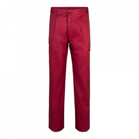 VL MABON. Pantaloni din twill cu mai multe buzunare (200g/m&sup2;), din bumbac (35%) și poliester (65%) - Burgundia