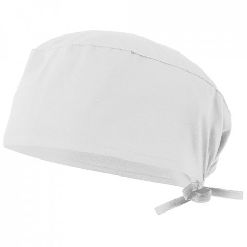 VL ENLIL. Gorro de sarja sanit&aacute;rio (190g/m&sup2;), em algod&atilde;o (35%) e poli&eacute;ster (65%) - Branco