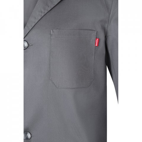 VL DANU. Bata de sarja (175g/m&sup2;), em algod&atilde;o (35%) e poli&eacute;ster (65%) - Cinzento