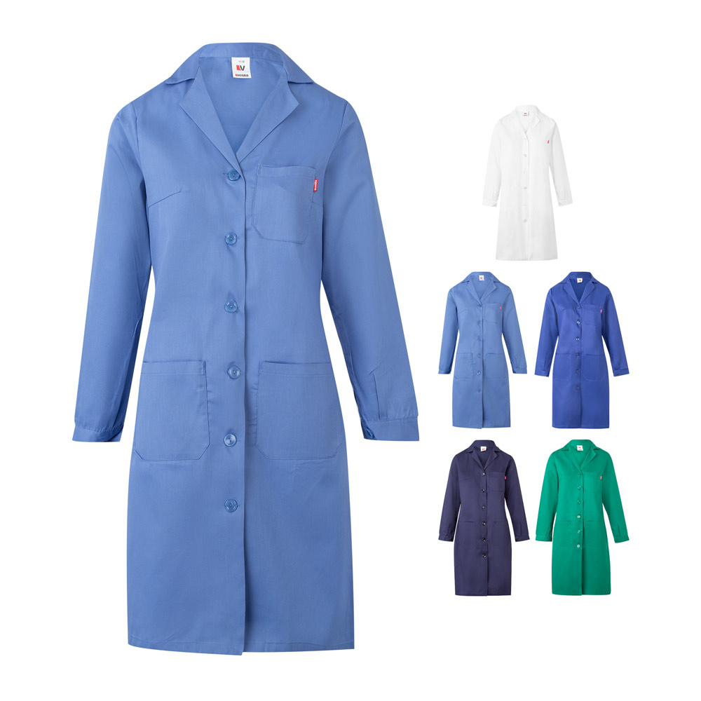VL RAMA. Grembiule in twill a maniche lunghe (175g/m²), in twill di cotone (35%) e poliestere (65%)