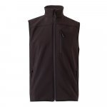 VL VARUNA. Softshell vest (280g/m&sup2;), met polaire voering, van polyester (94%) en elastaan (6%) - Zwart