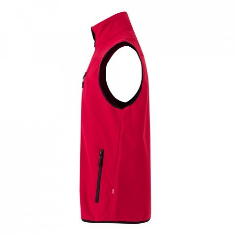 VL VARUNA. Softshell vest (280g/m&sup2;), met polaire voering, van polyester (94%) en elastaan (6%) - Rood