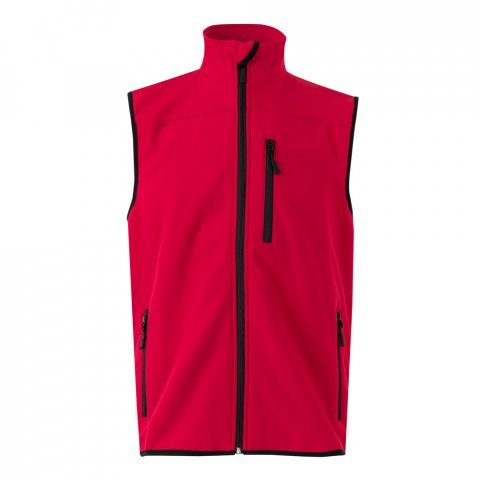 VL VARUNA. Softshell vest (280g/m&sup2;), met polaire voering, van polyester (94%) en elastaan (6%) - Rood