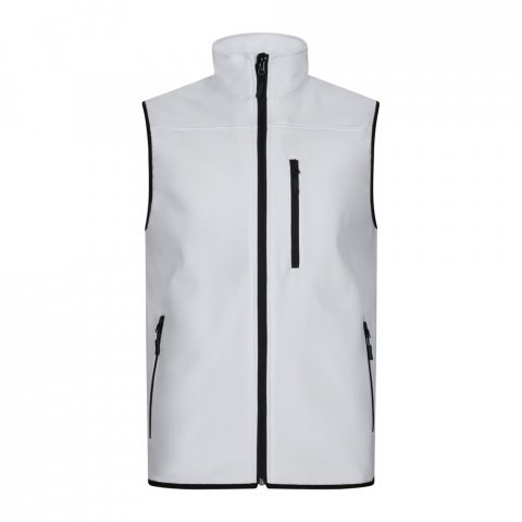 VL VARUNA. Softshell vest (280g/m&sup2;), met polaire voering, van polyester (94%) en elastaan (6%) - Wit
