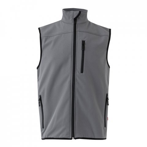 VL VARUNA. Softshell vest (280g/m&sup2;), met polaire voering, van polyester (94%) en elastaan (6%) - Grijs