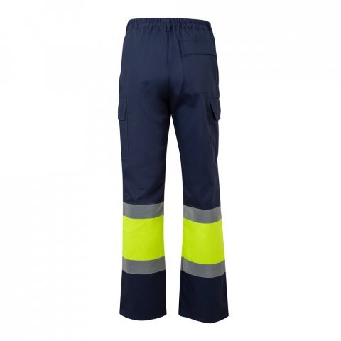 VL ARTEMIS. Pantaloni &icirc;n două tonuri, din twill (190g/m&sup2;), bumbac (20%) și poliester (80%) - Albastru/Galben