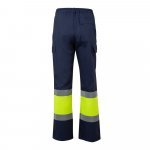 VL ARTEMIS. Pantaloni &icirc;n două tonuri, din twill (190g/m&sup2;), bumbac (20%) și poliester (80%) - Albastru/Galben