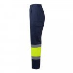 VL ARTEMIS. Pantaloni &icirc;n două tonuri, din twill (190g/m&sup2;), bumbac (20%) și poliester (80%) - Albastru/Galben