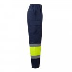 VL ARTEMIS. Pantaloni &icirc;n două tonuri, din twill (190g/m&sup2;), bumbac (20%) și poliester (80%) - Albastru/Galben