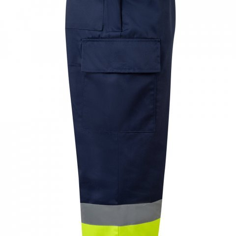 VL ARTEMIS. Pantaloni &icirc;n două tonuri, din twill (190g/m&sup2;), bumbac (20%) și poliester (80%) - Albastru/Galben