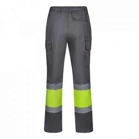VL ARTEMIS. Pantaloni &icirc;n două tonuri, din twill (190g/m&sup2;), bumbac (20%) și poliester (80%) - Gri/Galben