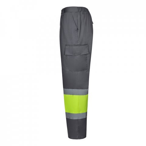 VL ARTEMIS. Pantaloni &icirc;n două tonuri, din twill (190g/m&sup2;), bumbac (20%) și poliester (80%) - Gri/Galben