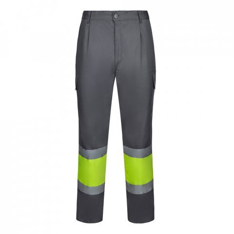 VL ARTEMIS. Pantaloni &icirc;n două tonuri, din twill (190g/m&sup2;), bumbac (20%) și poliester (80%) - Gri/Galben