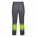 VL ARTEMIS. Pantaloni &icirc;n două tonuri, din twill (190g/m&sup2;), bumbac (20%) și poliester (80%) - Gri/Galben