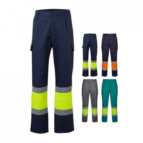 VL ARTEMIS. Pantaloni &icirc;n două tonuri, din twill (190g/m&sup2;), bumbac (20%) și poliester (80%)