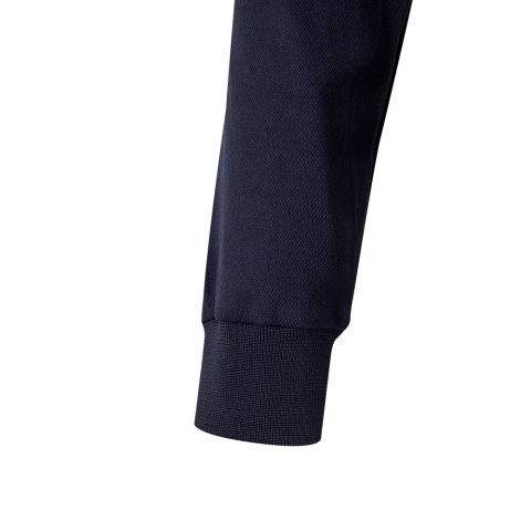 VL PLUTO LARGE. Polo bicolor piqu&eacute; (150g/m&sup2;) de manga comprida, em algod&atilde;o (55%) e  poli&eacute;ster (45%) - Azul marinho/Amarelo