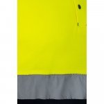 VL PLUTO LARGE. Polo bicolor piqu&eacute; (150g/m&sup2;) de manga comprida, em algod&atilde;o (55%) e  poli&eacute;ster (45%) - Azul marinho/Amarelo