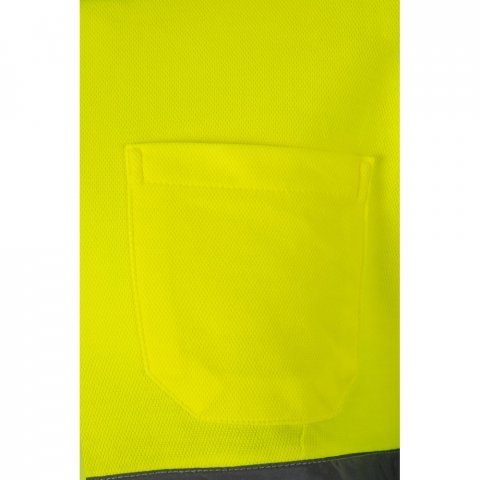 VL PLUTO LARGE. Polo bicolor piqu&eacute; (150g/m&sup2;) de manga comprida, em algod&atilde;o (55%) e  poli&eacute;ster (45%) - Verde/Amarelo