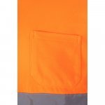 VL PLUTO LARGE. Polo bicolor piqu&eacute; (150g/m&sup2;) de manga comprida, em algod&atilde;o (55%) e  poli&eacute;ster (45%) - Azul marinho/Laranja