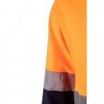 VL PLUTO LARGE. Polo bicolor piqu&eacute; (150g/m&sup2;) de manga comprida, em algod&atilde;o (55%) e  poli&eacute;ster (45%) - Azul marinho/Laranja