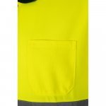 VL FORTUNA. Polo Bird-eye (140g/m&sup2;) &agrave; manches courtes, en polyester (100%) - Bleu marine/Jaune