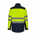 VL HESTIA. Casaco bicolor soft shell (280g/m&sup2;), em poli&eacute;ster (96%) e elastano (4%) - Azul marinho/Amarelo