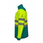 VL HESTIA. Casaco bicolor soft shell (280g/m&sup2;), em poli&eacute;ster (96%) e elastano (4%) - Verde/Amarelo