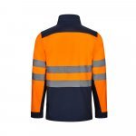VL HESTIA. Casaco bicolor soft shell (280g/m&sup2;), em poli&eacute;ster (96%) e elastano (4%) - Azul marinho/Laranja