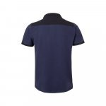 VL VELES. Polo piqu&eacute; bicolore stretch (200g/m&sup2;), manches courtes, en polyester (96%) et &eacute;lasthanne (4%) - Bleu