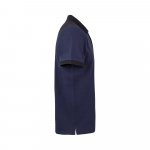 VL VELES. Polo piqu&eacute; bicolore stretch (200g/m&sup2;), manches courtes, en polyester (96%) et &eacute;lasthanne (4%) - Bleu