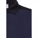 VL VELES. Polo piqu&eacute; bicolore stretch (200g/m&sup2;), manches courtes, en polyester (96%) et &eacute;lasthanne (4%) - Bleu