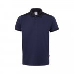 VL VELES. Polo piqu&eacute; bicolore stretch (200g/m&sup2;), manches courtes, en polyester (96%) et &eacute;lasthanne (4%) - Bleu