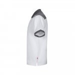 VL VELES. Polo piqu&eacute; bicolore stretch (200g/m&sup2;), manches courtes, en polyester (96%) et &eacute;lasthanne (4%) - Blanc