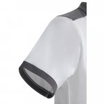 VL VELES. Polo piqu&eacute; bicolore stretch (200g/m&sup2;), manches courtes, en polyester (96%) et &eacute;lasthanne (4%) - Blanc