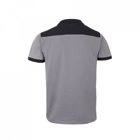 VL VELES. Polo piqu&eacute; bicolore stretch (200g/m&sup2;), manches courtes, en polyester (96%) et &eacute;lasthanne (4%) - Gris