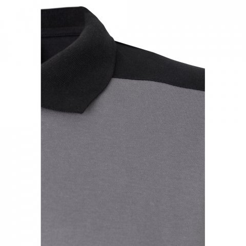 VL VELES. Polo piqu&eacute; bicolore stretch (200g/m&sup2;), manches courtes, en polyester (96%) et &eacute;lasthanne (4%) - Gris